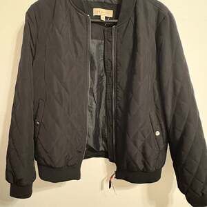 Philosophy Women's Black Diamond Quilted Bomber Jacket Medium
